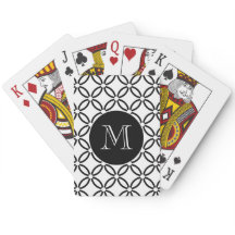 Modern zwart-wit Geometric Pattern Monogram