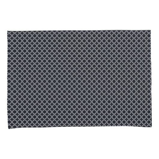 Modern zwart-wit geometrisch cirkelpatroon kussensloop (Voorkant-Rechts)