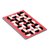 Modern zwart-wit geometrisch cirkels notitieboek (Rechterzijde)