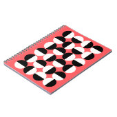 Modern zwart-wit geometrisch cirkels notitieboek (Linkerzijde)
