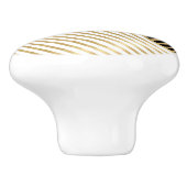 Modern Zwart Wit Geometrisch Goud Strepen Keramische Knop (Zijkant)