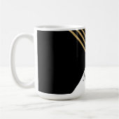 Modern Zwart Wit Geometrisch Goud Strepen Koffiemok (Links)