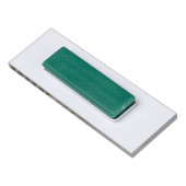 Modern Zwart Wit Geometrisch Goud Strepen Naambadge (Achterkant)