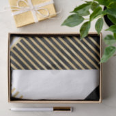 Modern Zwart Wit Geometrisch Goud Strepen Tissuepapier (Geschenk)