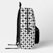 Modern zwart-wit geometrisch monogram bedrukte rugzak (Links)