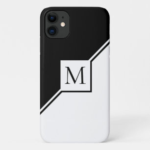 Modern zwart-wit geometrisch monogram Case-Mate iPhone case