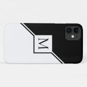 Modern zwart-wit geometrisch monogram Case-Mate iPhone case (Achterkant (horizontaal))
