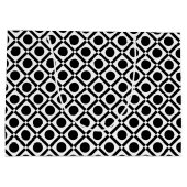 Modern zwart-wit geometrisch monogram en naam groot cadeauzakje (Achterkant)