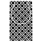 Modern zwart-wit geometrisch monogram en naam klein cadeauzakje (Achterkant)