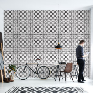 Modern Zwart Wit Geometrisch Octagon Chic Behang