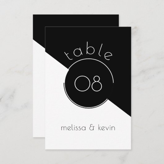 Modern zwart-wit geometrisch ontwerp kaart (Voorkant / Achterkant)