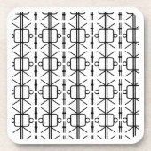 Modern zwart-wit geometrisch patroon bier onderzetter (Voorkant)