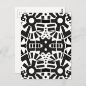Modern zwart-wit geometrisch patroon briefkaart (Voorkant / Achterkant)