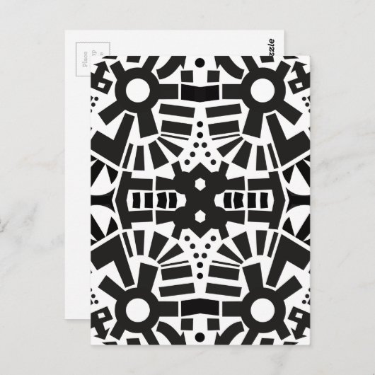 Modern zwart-wit geometrisch patroon briefkaart (Voorkant / Achterkant)