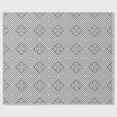 Modern zwart-wit geometrisch patroon cadeaupapier (Vlak)