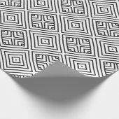 Modern zwart-wit geometrisch patroon cadeaupapier (Hoek)