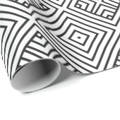 Modern zwart-wit geometrisch patroon cadeaupapier (Rol Hoek)