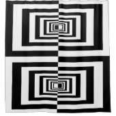 Modern zwart-wit geometrisch patroon douchegordijn (Voorkant)
