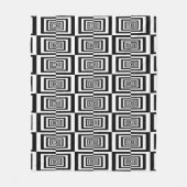 Modern zwart-wit geometrisch patroon fleece deken (Voorkant)