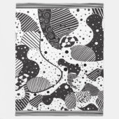 Modern zwart-wit geometrisch patroon fleece deken (Voorkant)