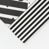 Modern zwart-wit geometrisch patroon fleece deken (Hoek)