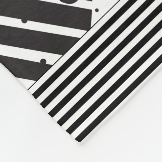 Modern zwart-wit geometrisch patroon fleece deken (Hoek)