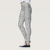 modern zwart-wit geometrisch patroon leggings (Links)