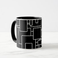 Modern zwart-wit geometrisch patroon