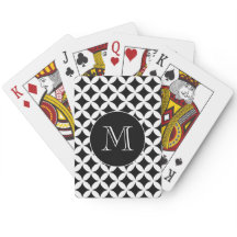 Modern zwart-wit geometrisch patroon monogram