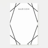 Modern zwart-wit geometrisch patroon post-it® notes (Voorkant)