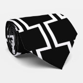 Modern zwart-wit geometrisch patroon stropdas (Opgerold)