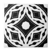 Modern zwart-wit geometrisch patroon tegeltje (Voorkant)