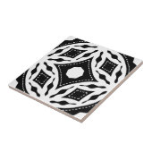 Modern zwart-wit geometrisch patroon tegeltje (Zijkant)