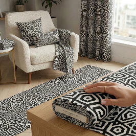 Modern zwart-wit geometrisch sterrenpatroon stof