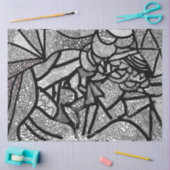 Modern zwart-wit geometrisch tissuepapier (Craft)