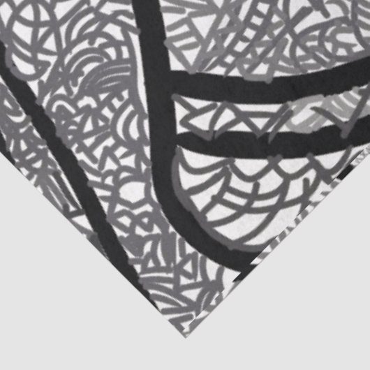 Modern zwart-wit geometrisch tissuepapier (Detail)