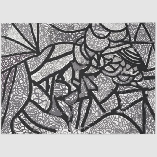 Modern zwart-wit geometrisch tissuepapier (Voorkant)