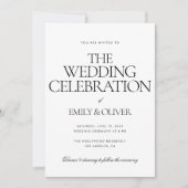 Modern zwart wit Gepersonaliseerd bruiloft Kaart (Voorkant)