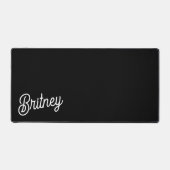 Modern zwart wit gepersonaliseerd monogram en naam bureaumat (Voorkant)