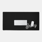 Modern zwart wit gepersonaliseerd monogram en naam bureaumat (Keyboard & Muis)