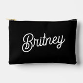 Modern zwart wit gepersonaliseerd monogram en naam etui (Voorkant)