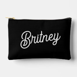 Modern zwart wit gepersonaliseerd monogram en naam etui