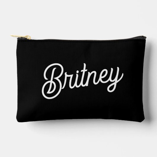 Modern zwart wit gepersonaliseerd monogram en naam etui (Voorkant)