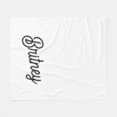 Modern zwart wit gepersonaliseerd monogram en naam fleece deken (Voorkant (Horizontaal))