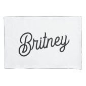 Modern zwart wit gepersonaliseerd monogram en naam kussensloop (Voorkant)