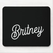 Modern zwart wit gepersonaliseerd monogram en naam muismat (Voorkant)