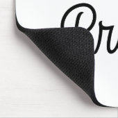 Modern zwart wit gepersonaliseerd monogram en naam muismat (Hoek)