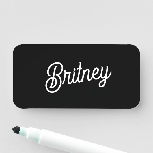 Modern zwart wit gepersonaliseerd monogram en naam naamplaatje (In situ)