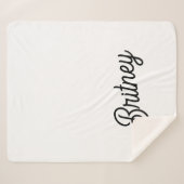 Modern zwart wit gepersonaliseerd monogram en naam sherpa deken (Voorkant (horizontaal))