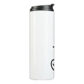 Modern zwart wit gepersonaliseerd monogram en naam thermosbeker (Gedraaid links)